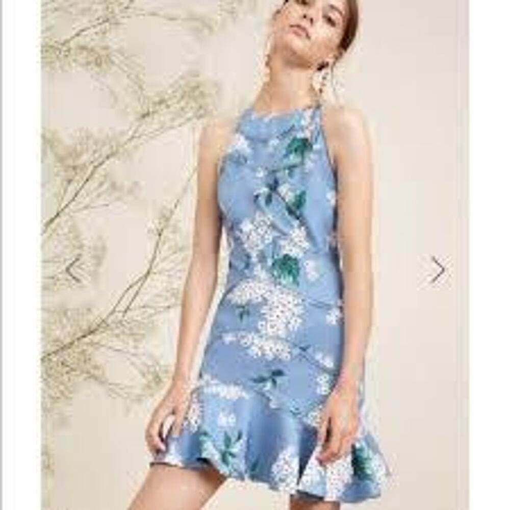 Keepsake Dress Wild Thoughts, Ruffled Curved Hem, Lined, Floral, Sexy, New Sz L